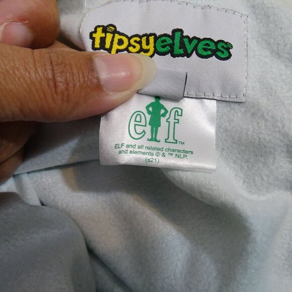 Tipsy Elves Buddy Elf Hooded Jumpsuit Christmas Green Yellow Adult Size XL Zip - Picture 7 of 11